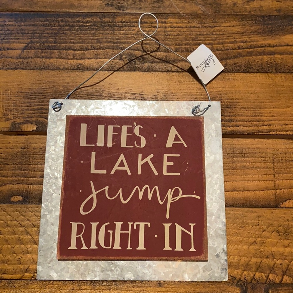 Life’s A Lake Jump Right In Decorative Banner Sign